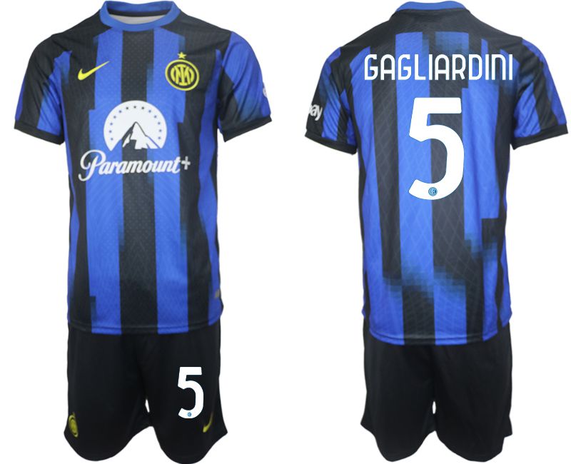 Men 2023-2024 Club Inter Milan home blue #5 Soccer Jersey->->Soccer Club Jersey